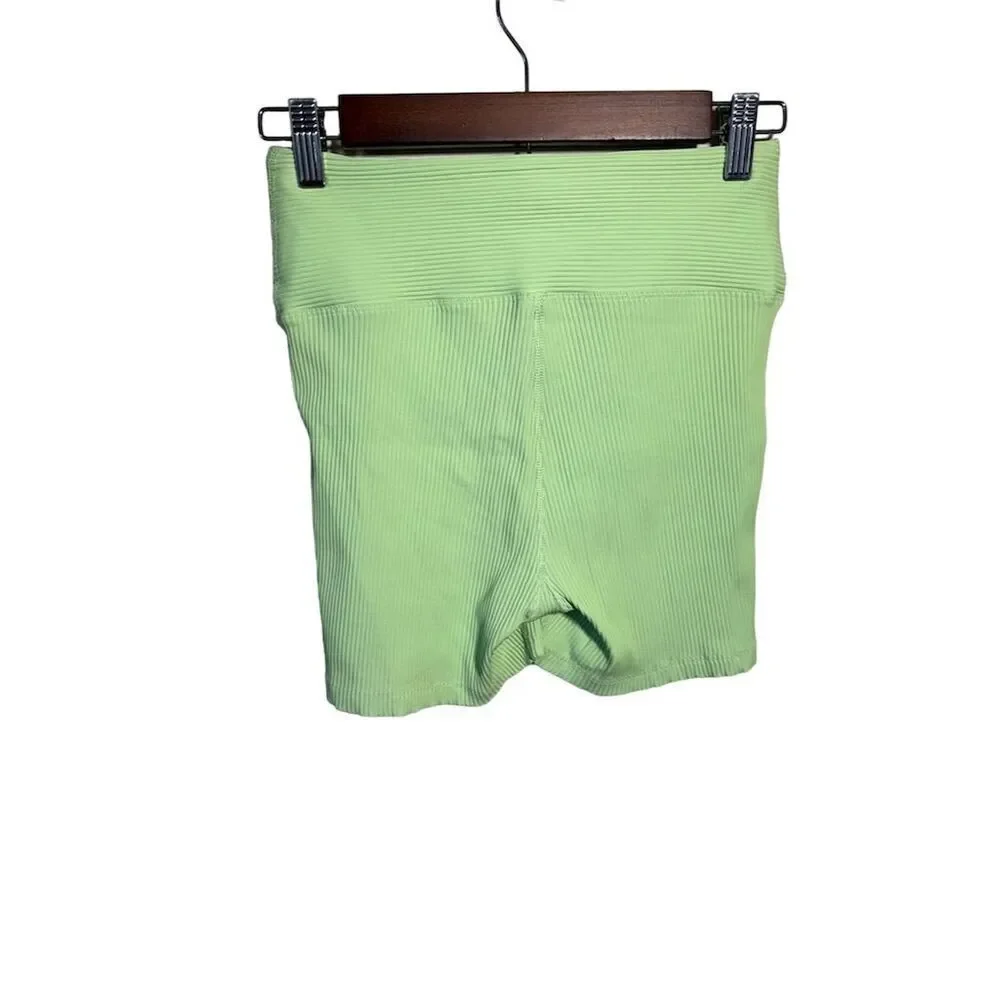 Year of Ours Women's High-Waist Biker Volley Shorts Pistachio Green Size M